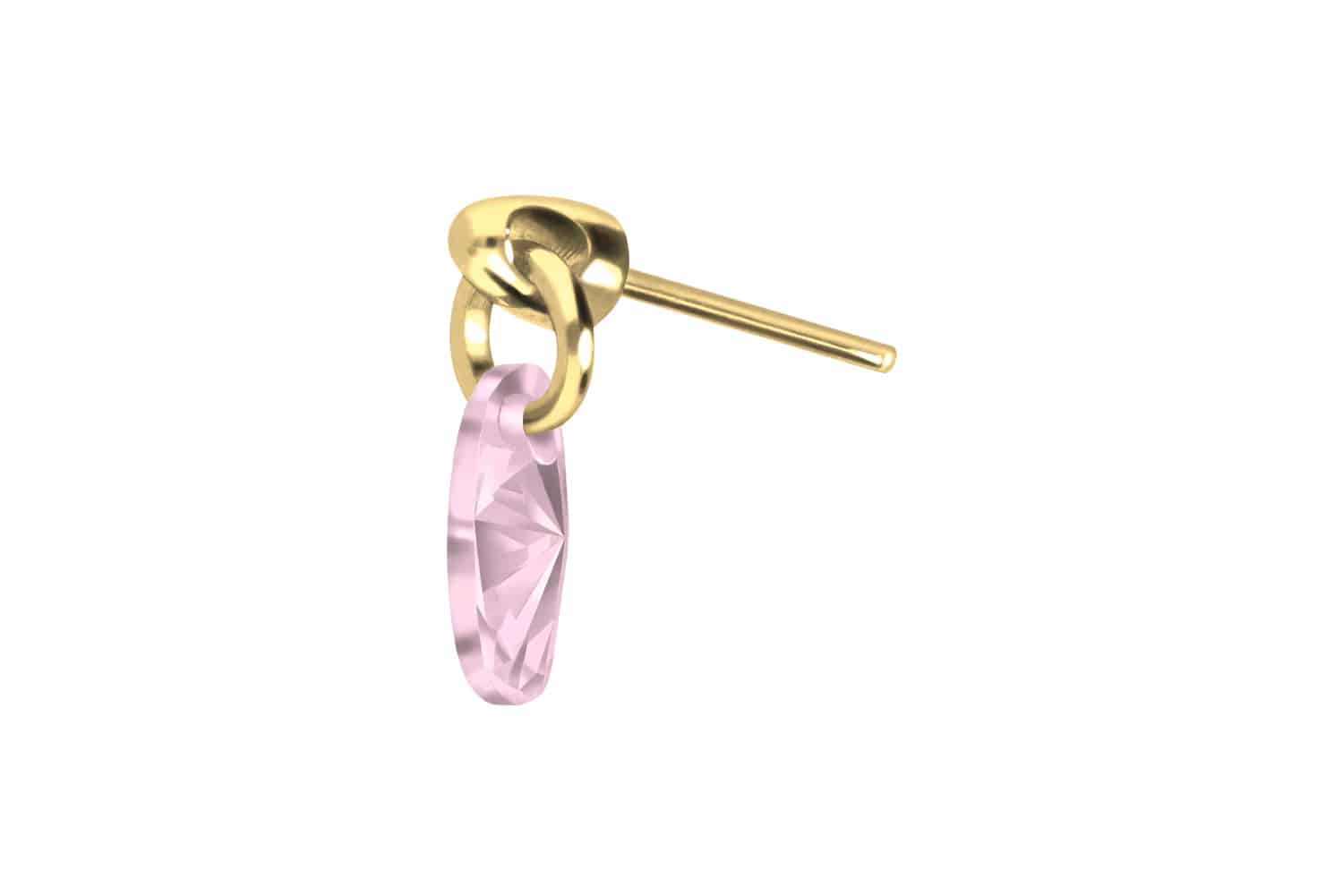 Titan Aufsatz mit Push Pin KRISTALLOVAL von Piercingline